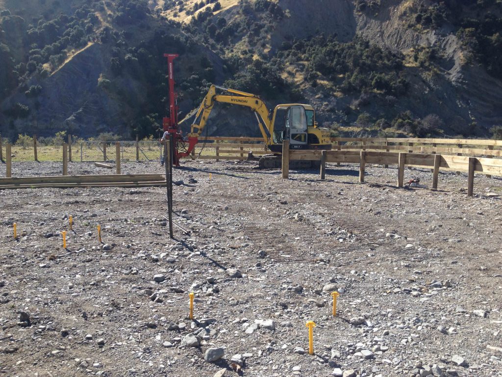 Post driving for stock yards